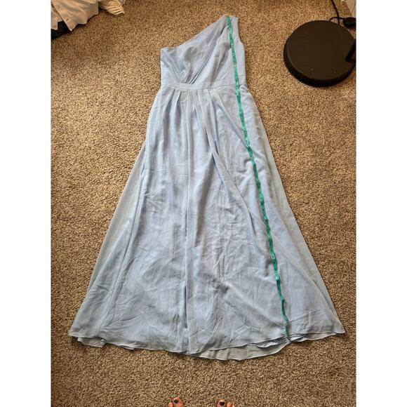 David's Bridal,  one shoulder,  Light Blue tulle;  size 12 womens - Picture 6 of 11